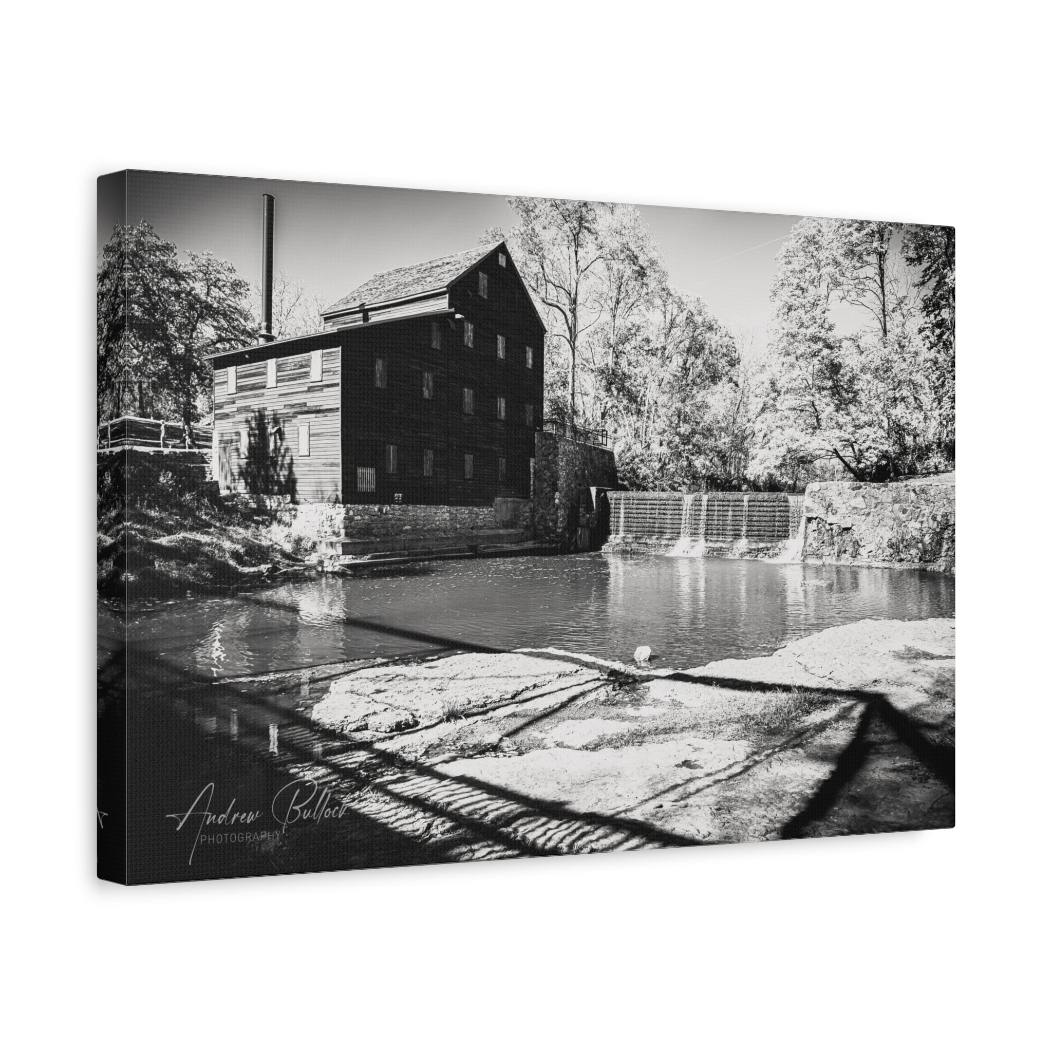 Pine Creek Grist Mill Matte Canvas Wall Art — (Stretched)