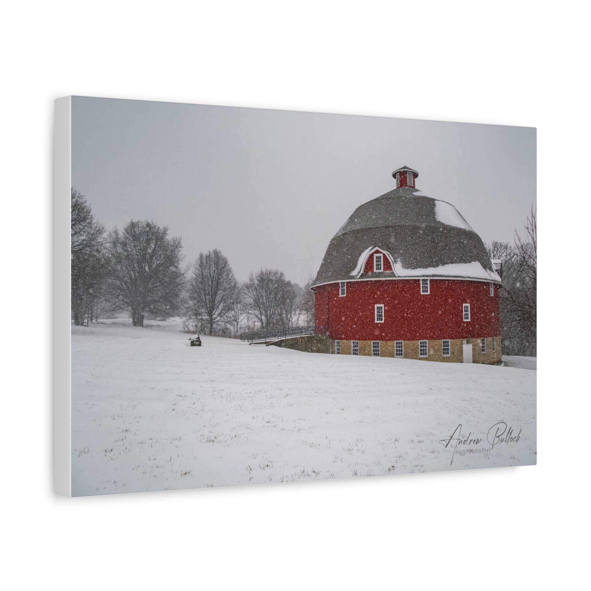 Ryan's Round Barn, Johnson's Sauk Trail — Matte Stretched Canvas Wall Art