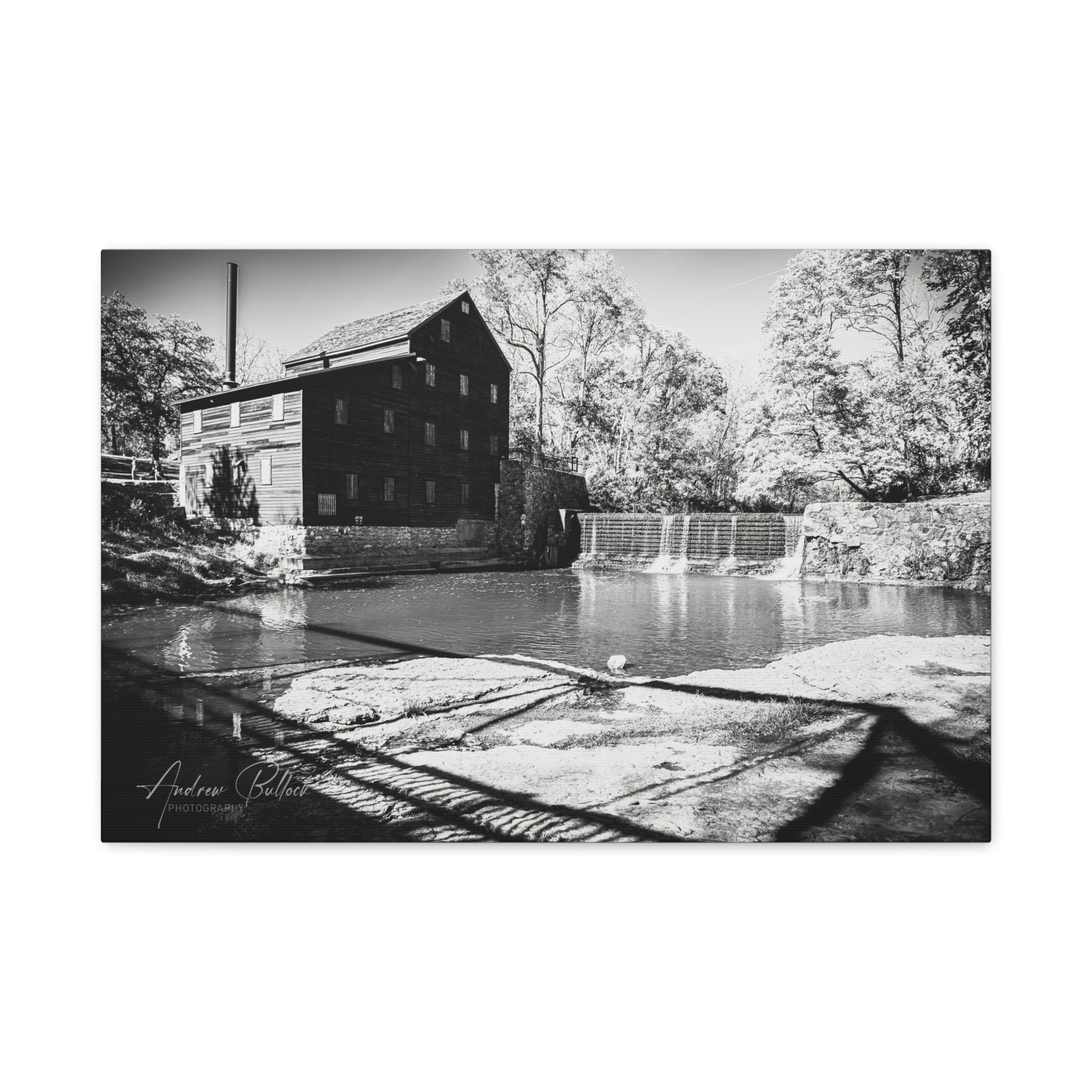 Pine Creek Grist Mill Matte Canvas Wall Art — (Stretched)