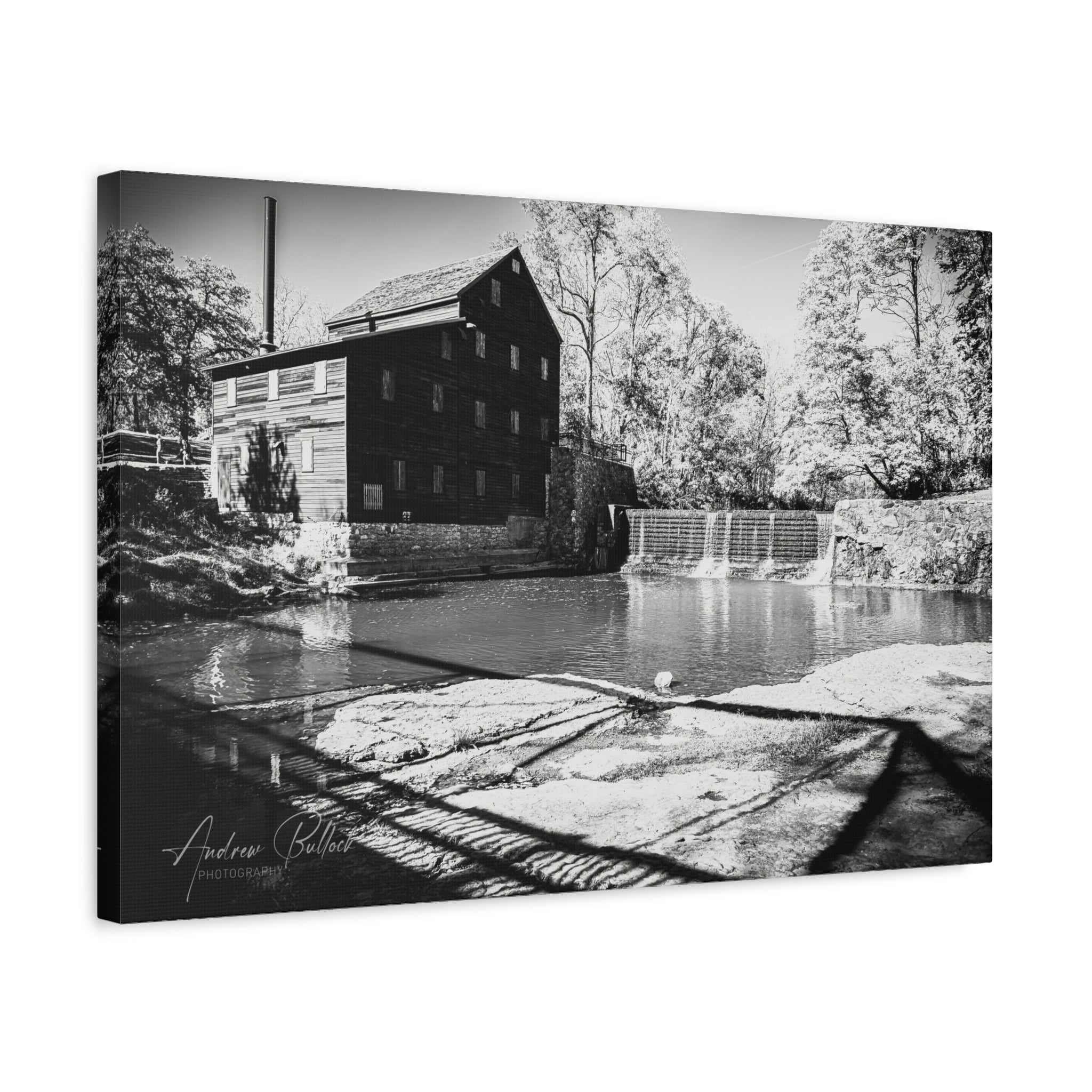 Pine Creek Grist Mill Matte Canvas Wall Art — (Stretched)