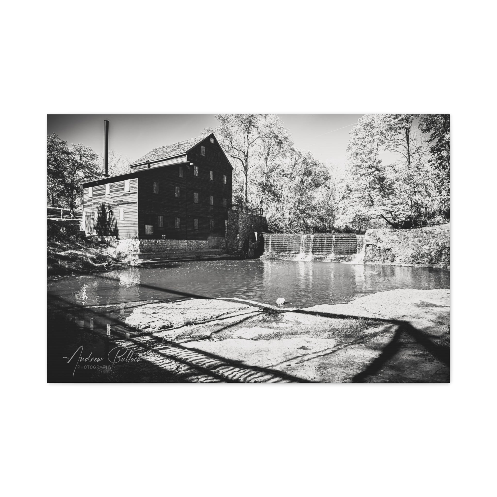 Pine Creek Grist Mill Matte Canvas Wall Art — (Stretched)