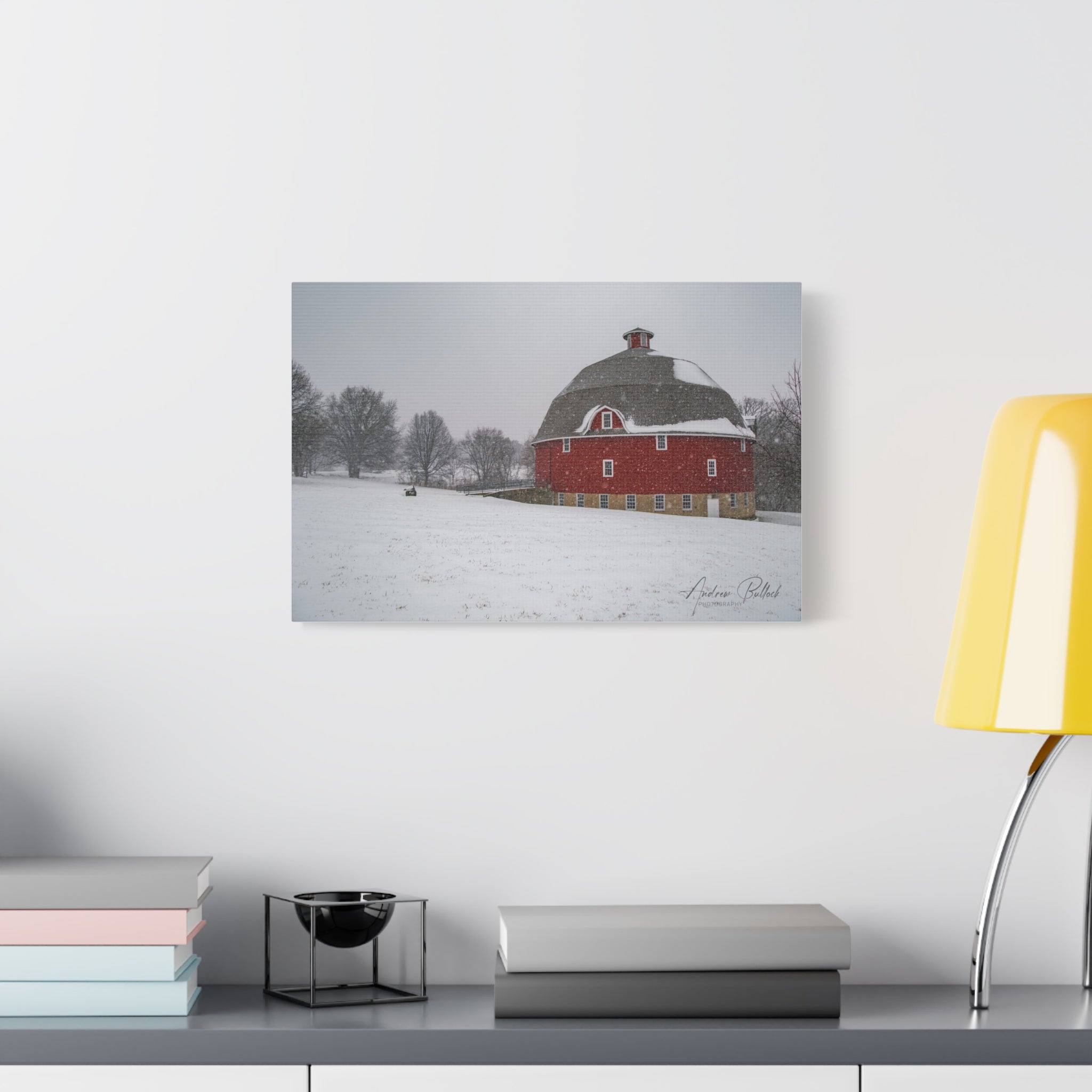 Ryan's Round Barn, Johnson's Sauk Trail — Matte Stretched Canvas Wall Art